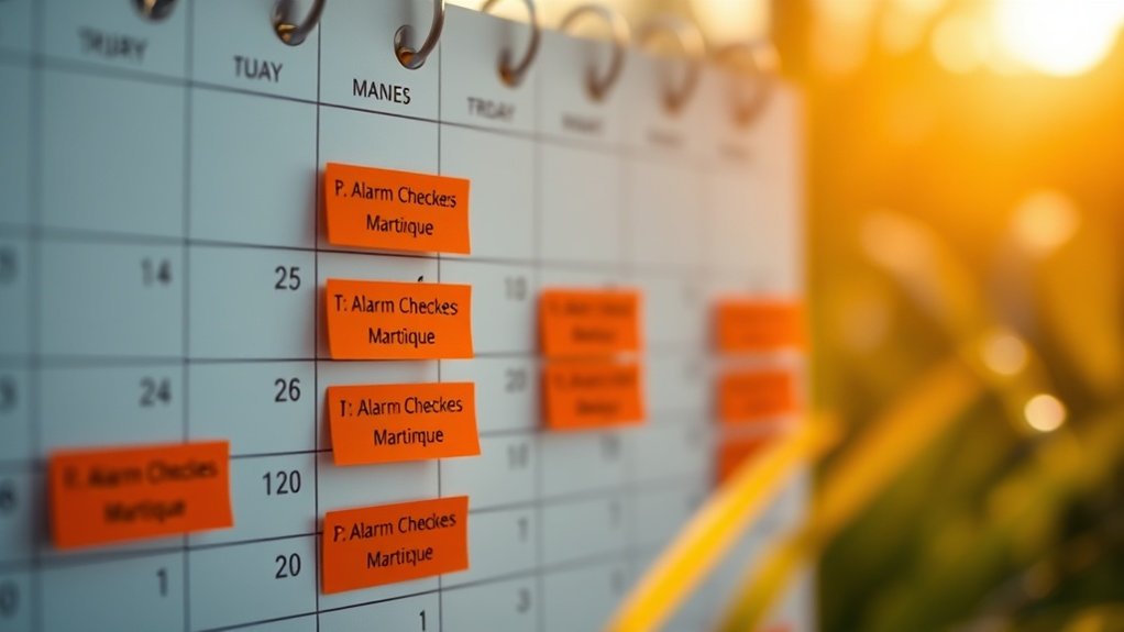 calendrier d'entretien des alarmes recommandé